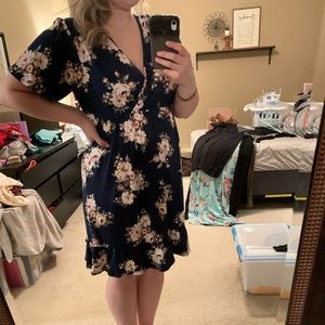 Navy floral wrap dress from chic soul never worn but tags are off